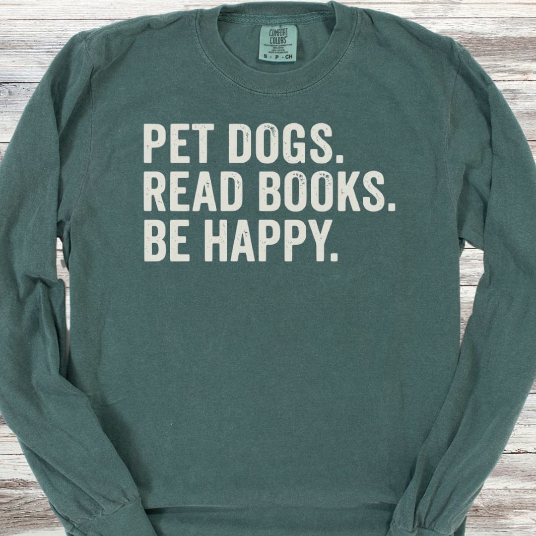 Dogs Books Happy Long Sleeve Tee