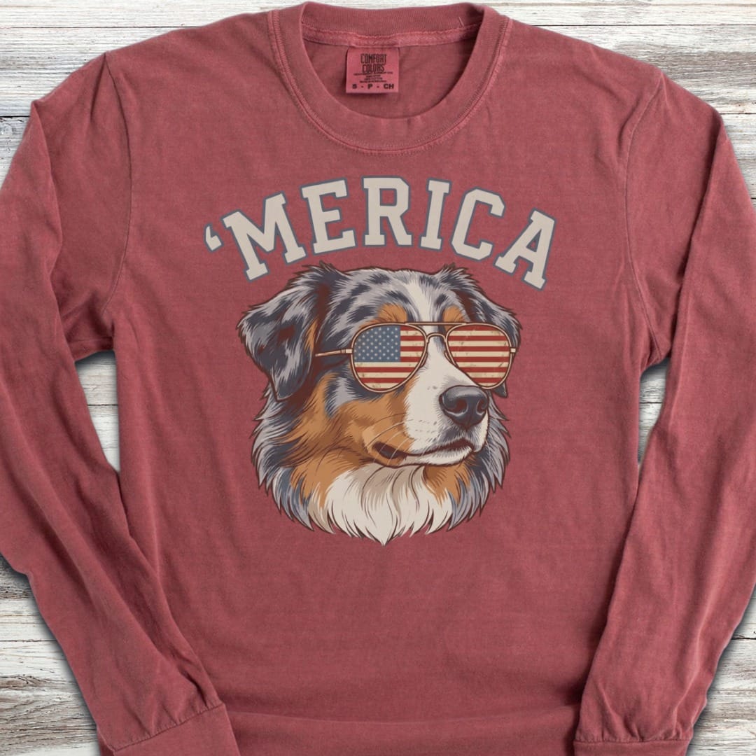 Australian Shepherd 'Merica Long Sleeve Tee