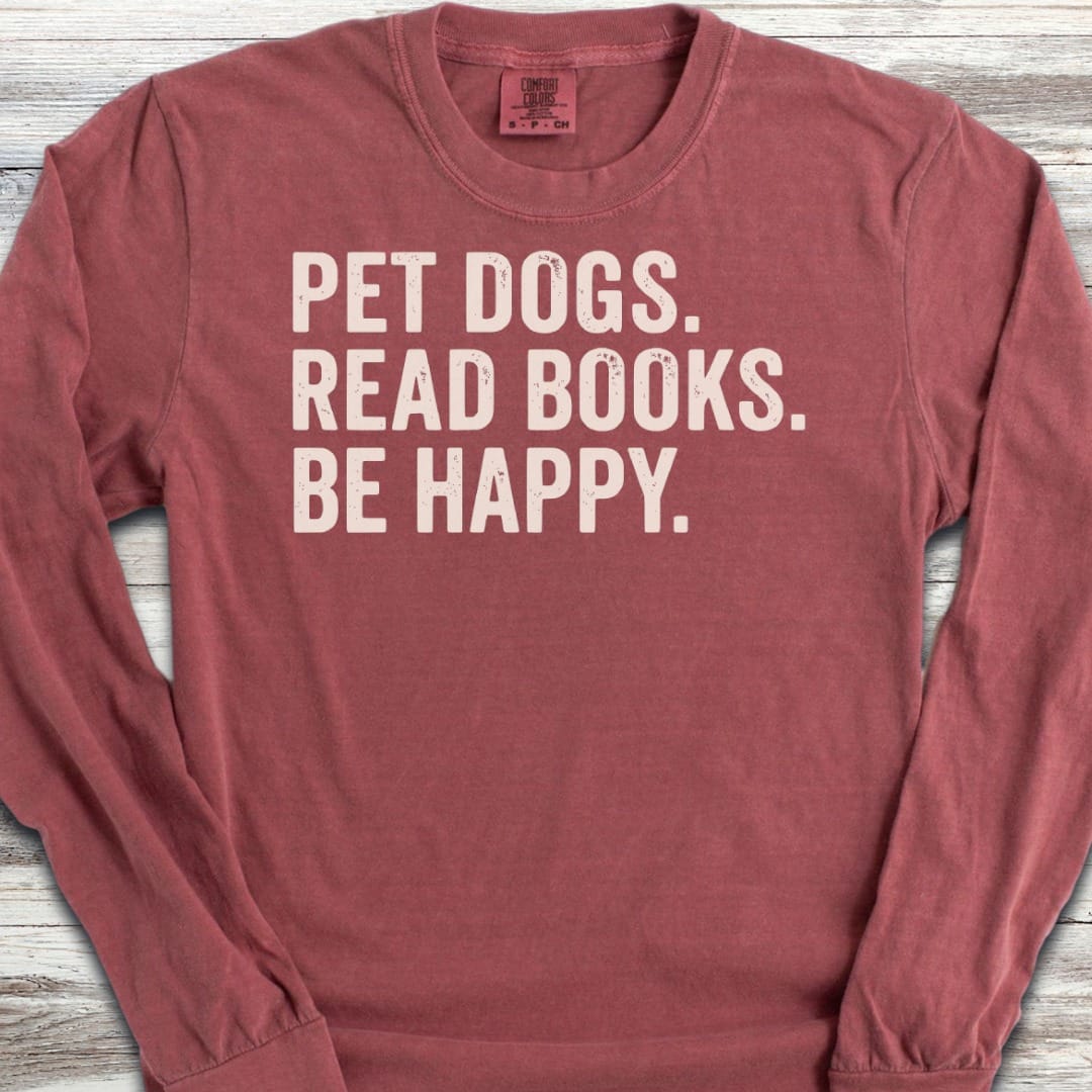 Dogs Books Happy Long Sleeve Tee