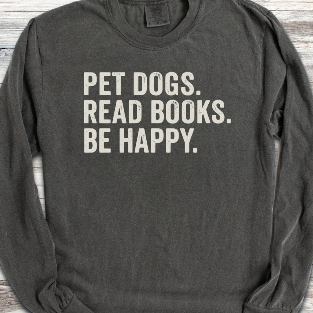 Dogs Books Happy Long Sleeve Tee