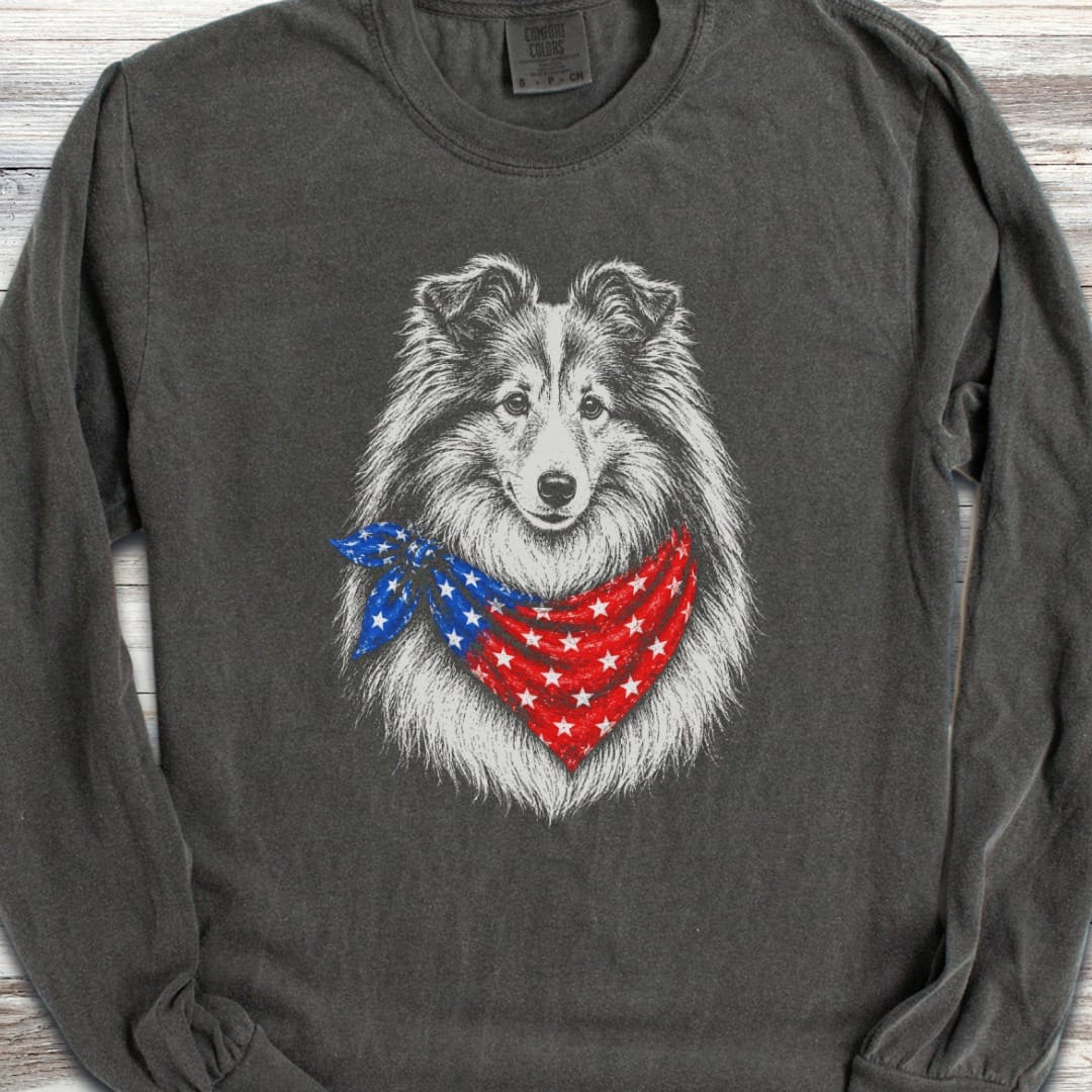 Shetland Sheepdog USA Long Sleeve Tee