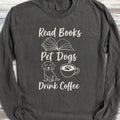 Books Dogs Coffee Long Sleeve Tee