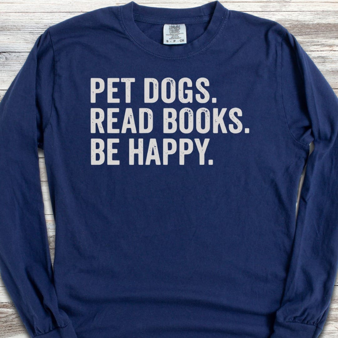 Dogs Books Happy Long Sleeve Tee