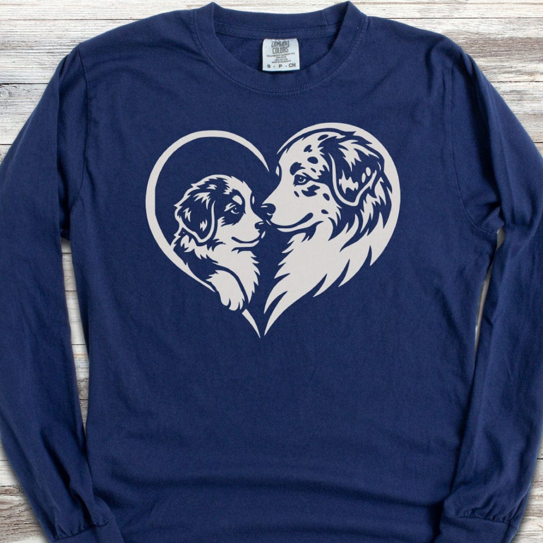 Australian Shepherd Heart Bond Long Sleeve Tee