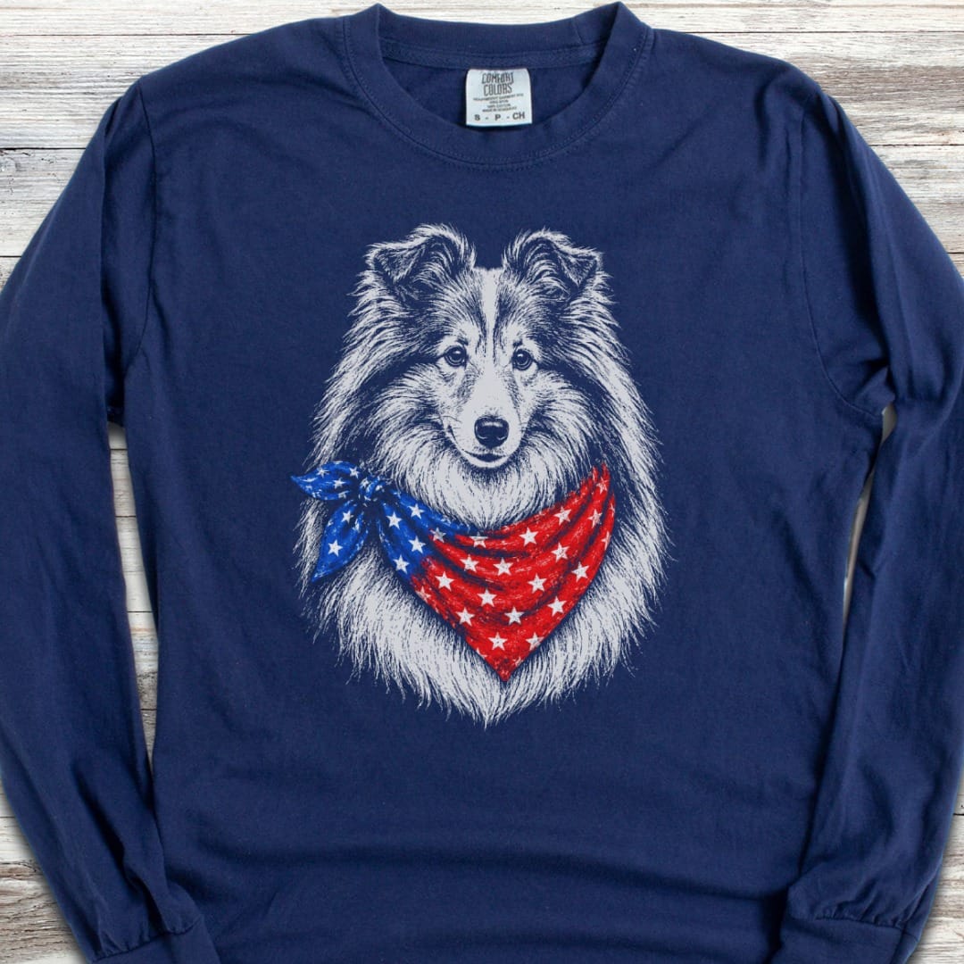Shetland Sheepdog USA Long Sleeve Tee