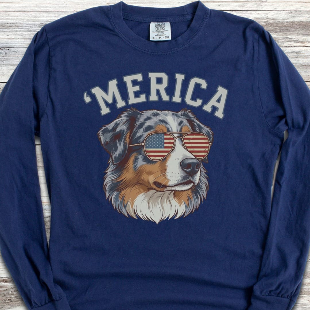 Australian Shepherd 'Merica Long Sleeve Tee