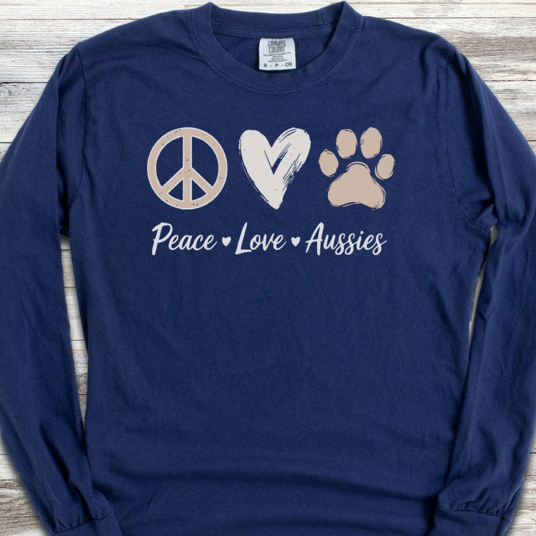 Australian Shepherd Aussie Peace Long Sleeve Tee