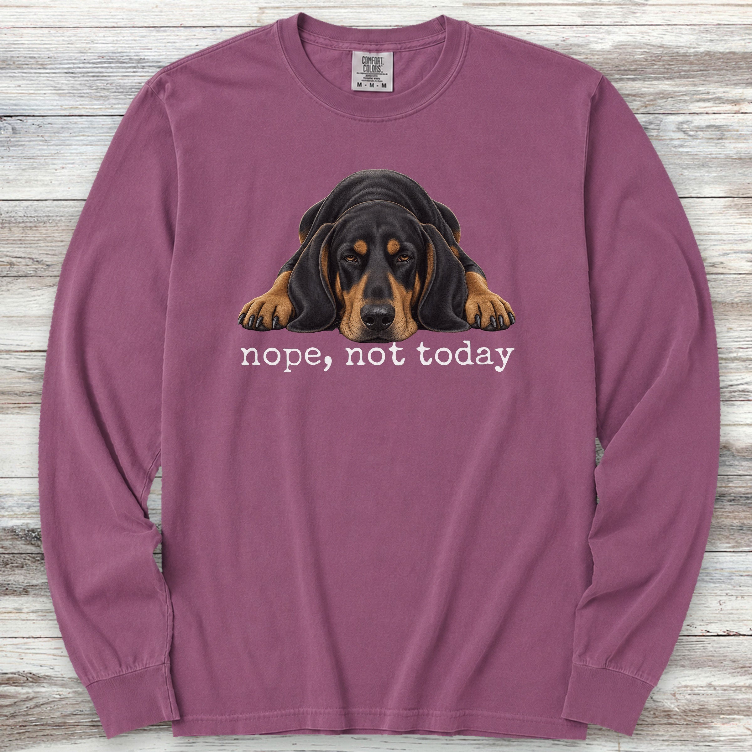 Coonhound Nope Long Sleeve Tee - Berry
