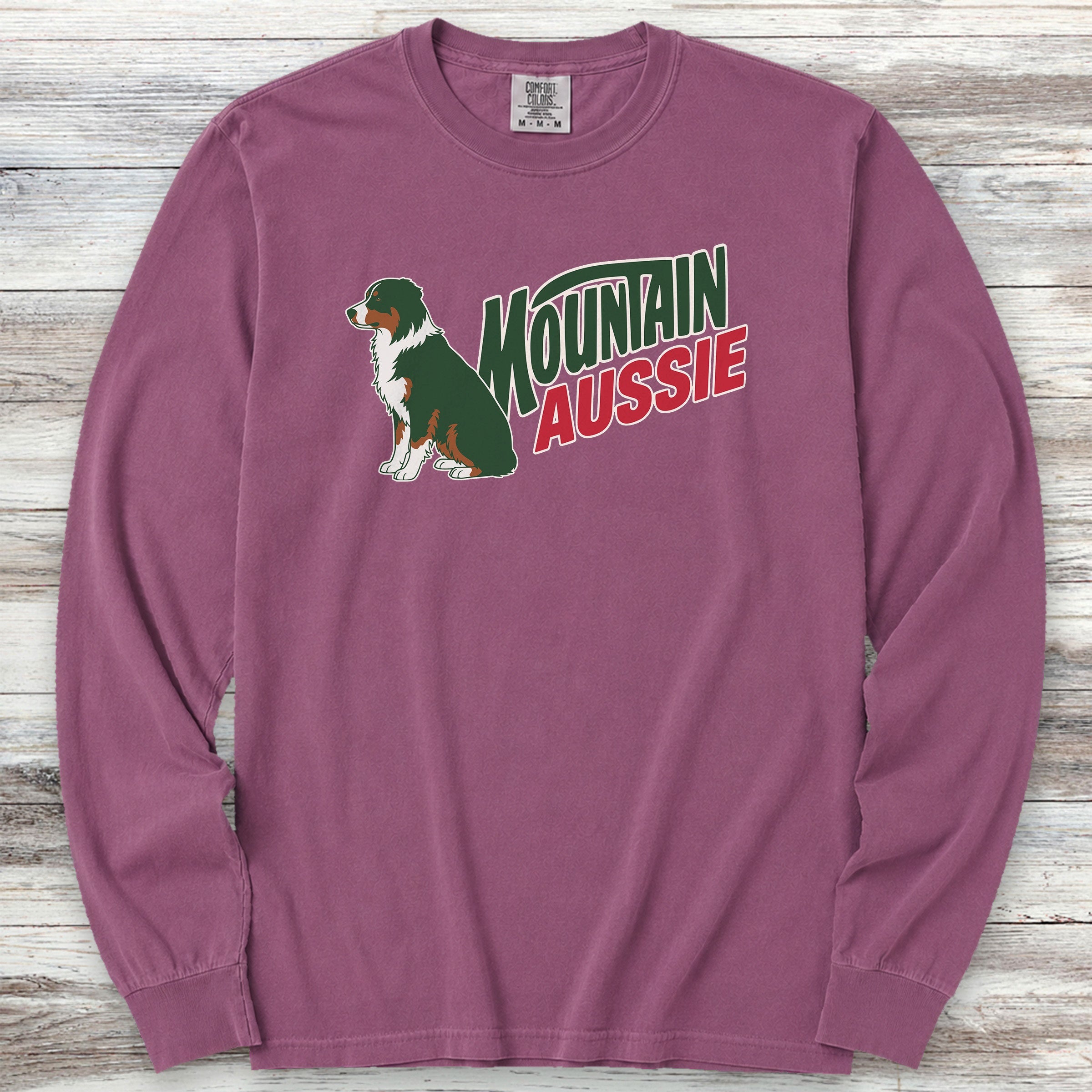 Australian Mountain Dog Long Sleeve Tee - Berry