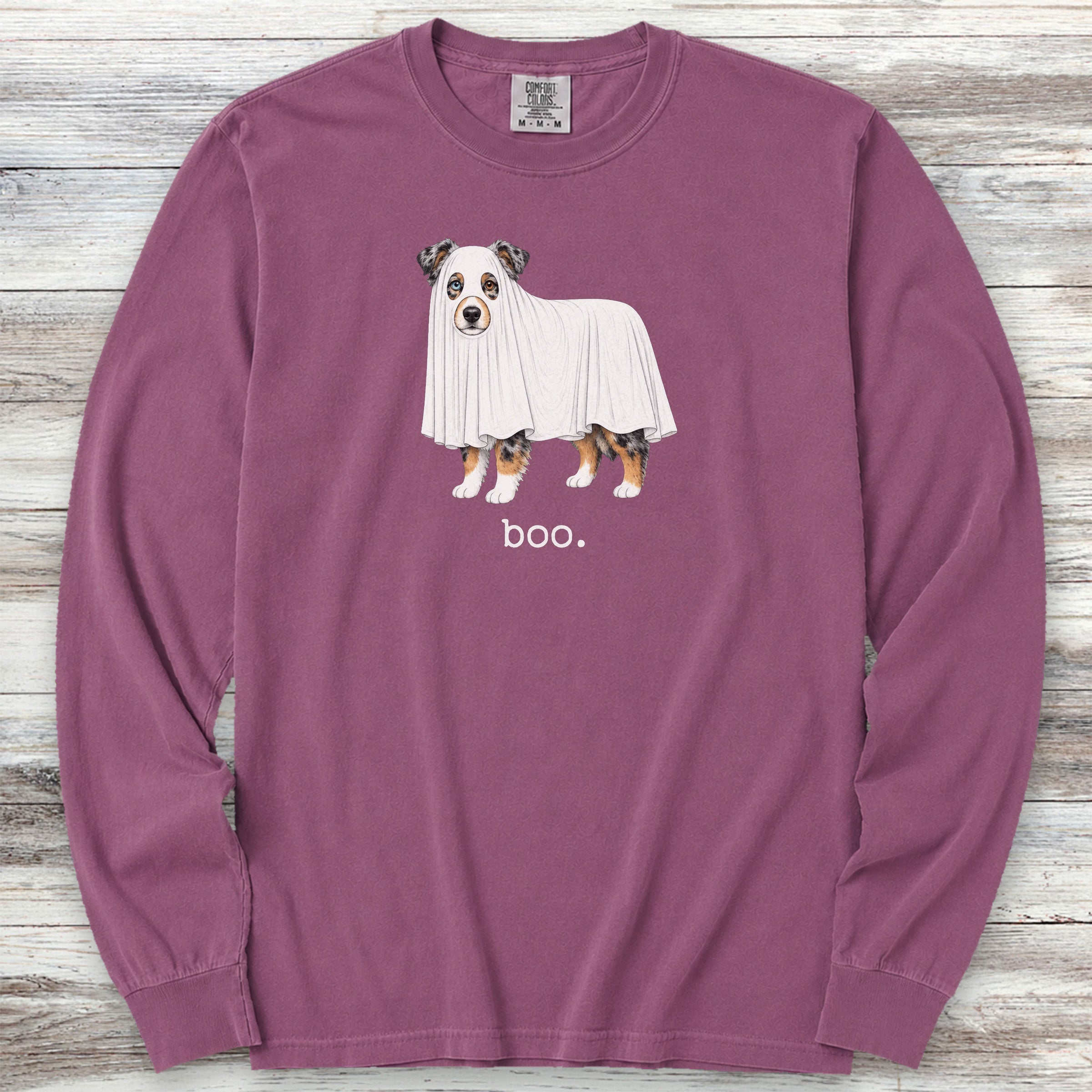 American Shepherd Boo Long Sleeve Tee - Berry