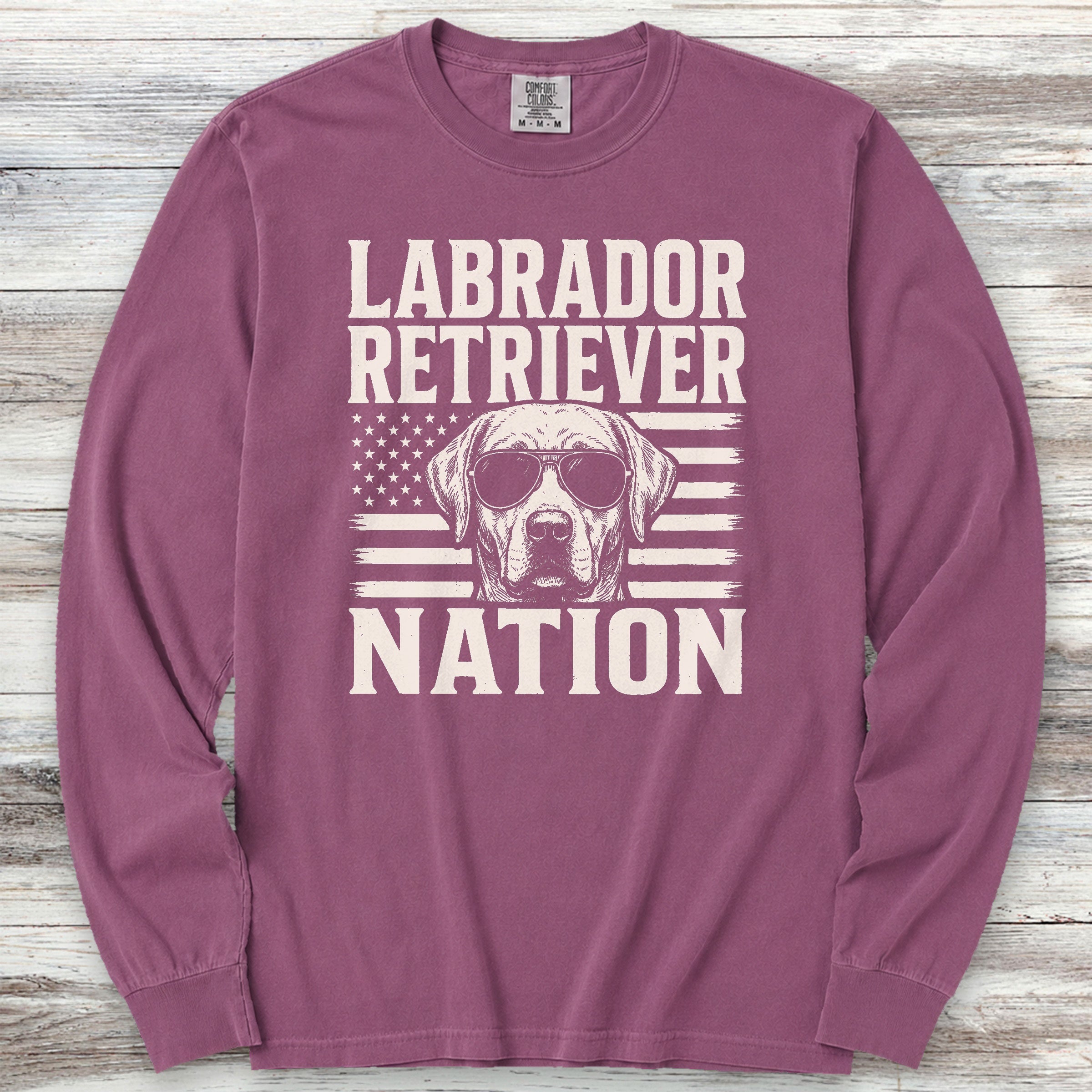 Labrador Retriever Nation Long Sleeve Tee - Berry