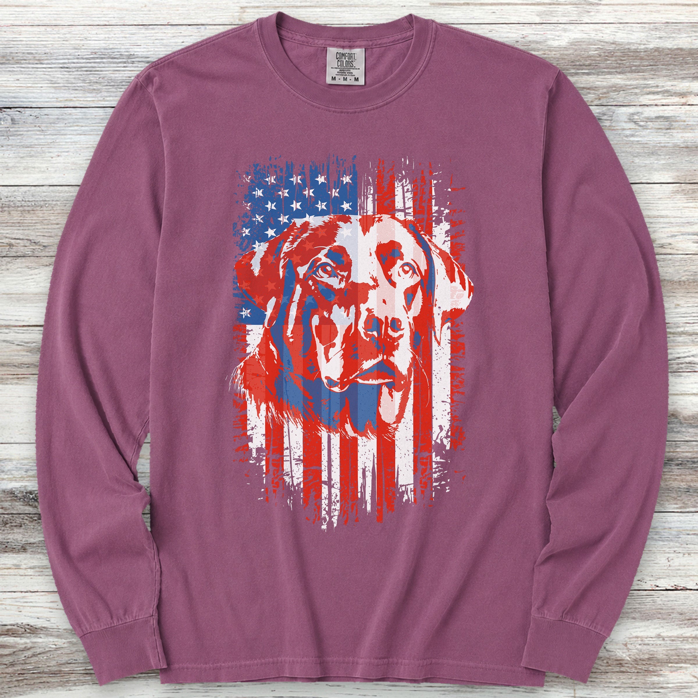 Labrador Retriever USA Long Sleeve Tee - Berry
