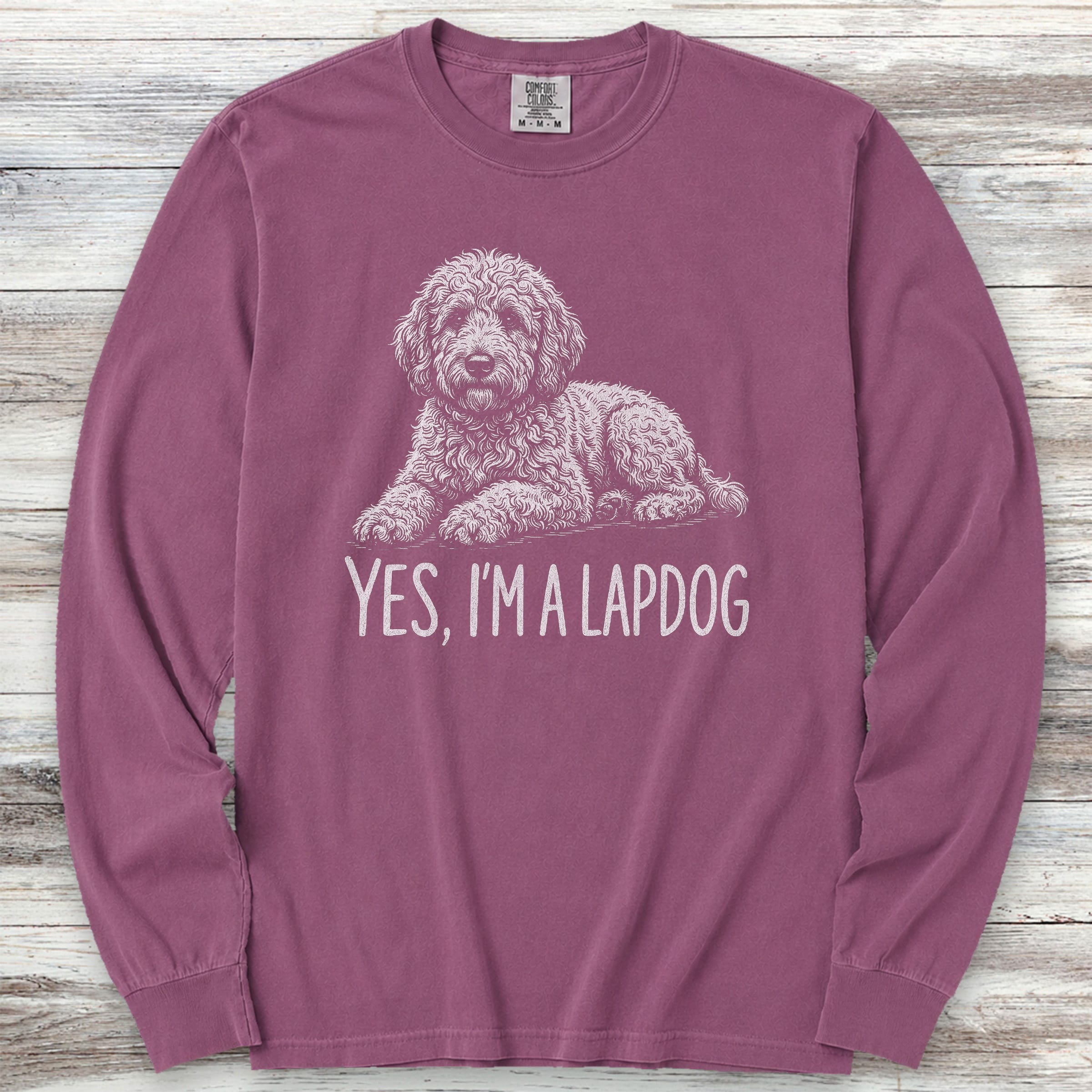 Doodle Lapdog Long Sleeve Tee - Berry