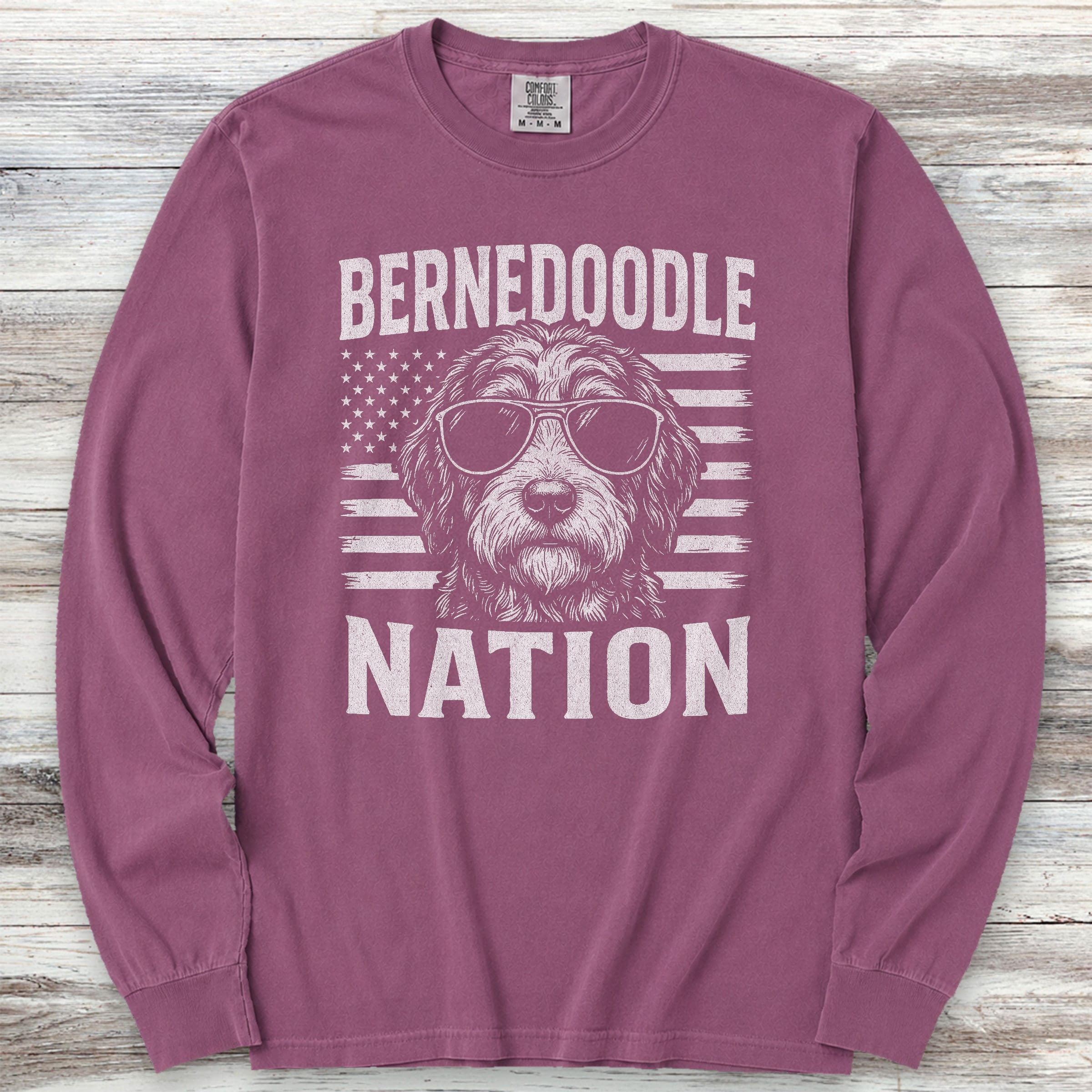 Bernedoodle Nation Long Sleeve Tee - Berry