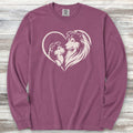 Shetland Sheepdog Heart Bond Long Sleeve Tee - Berry