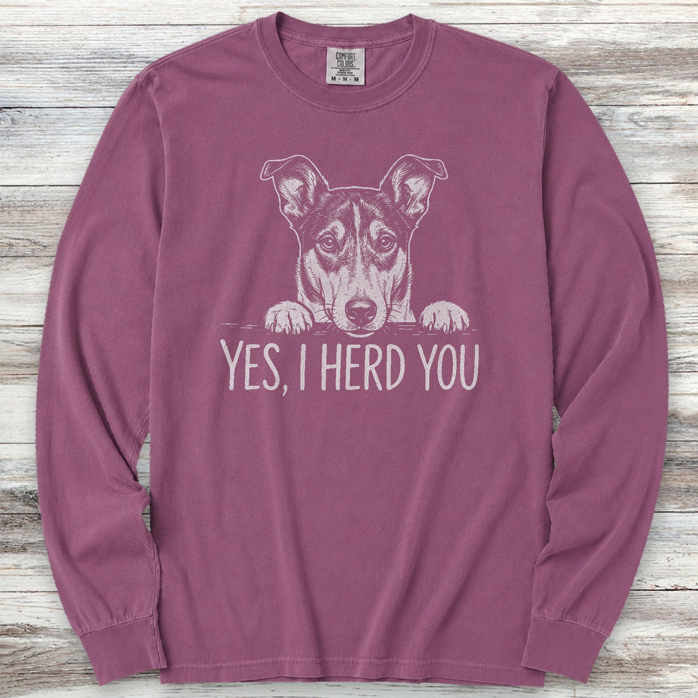 Smooth Collie Herd You Long Sleeve Tee - Berry