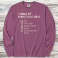 Border Collie Herding List Long Sleeve Tee - Berry