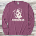 Australian Shepherd Bless Your Heart Long Sleeve Tee - Berry