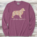 Australian Shepherd Fall Long Sleeve Tee - Berry