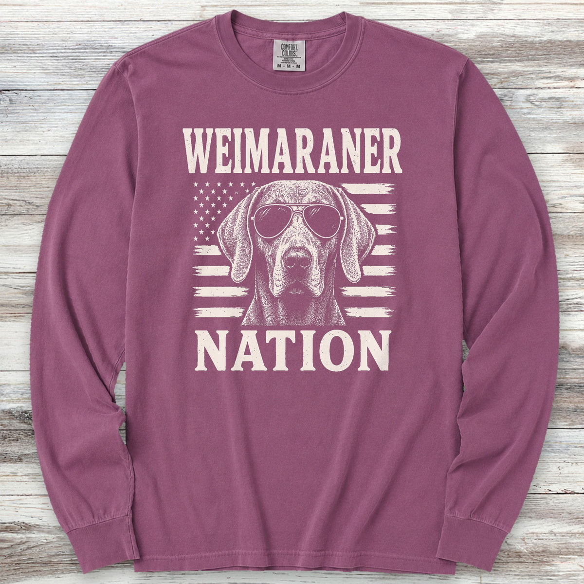 Weimaraner Nation Long Sleeve Tee - Berry