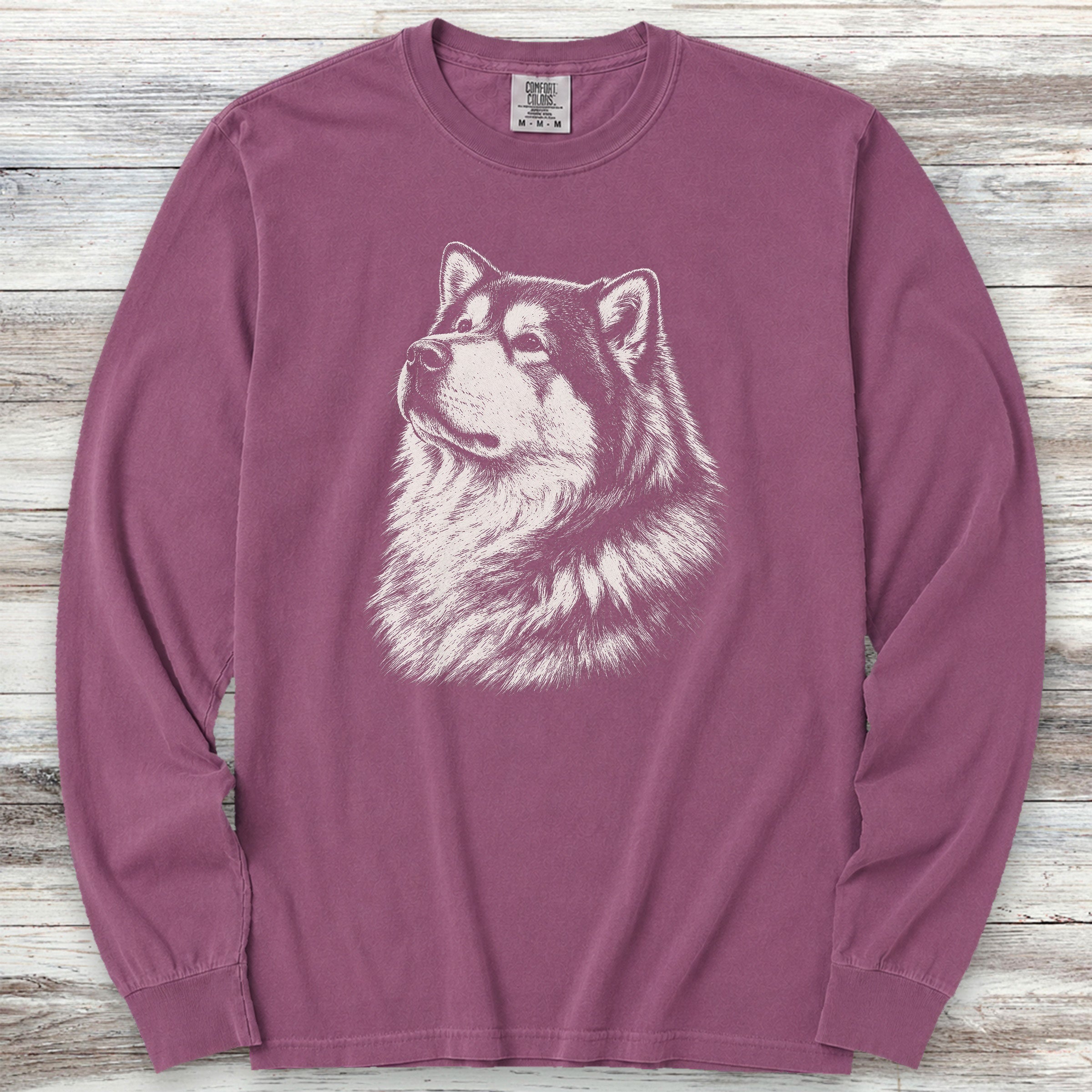 Alaskan Malamute Loyalty Long Sleeve Tee - Berry