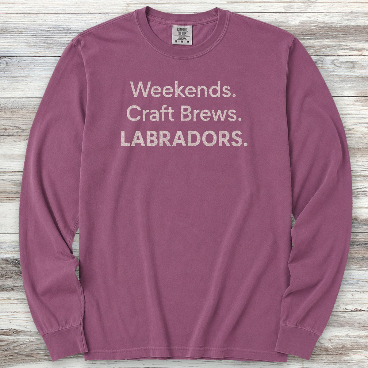 Labrador Retriever Brews Long Sleeve Tee - Berry