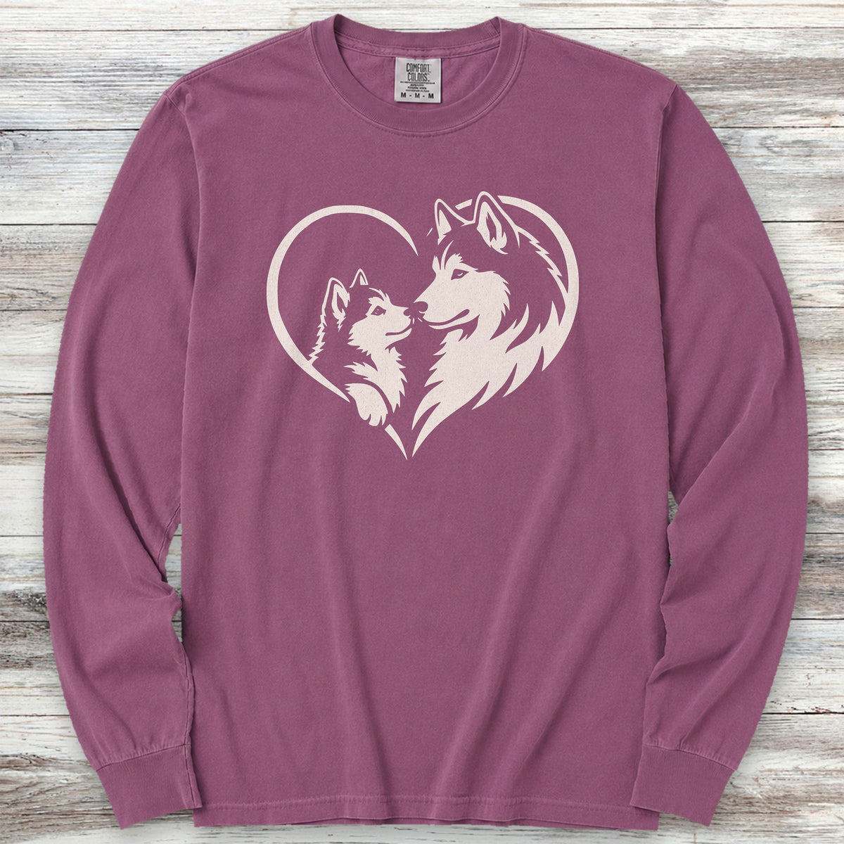 Husky Heart Bond Long Sleeve Tee - Berry