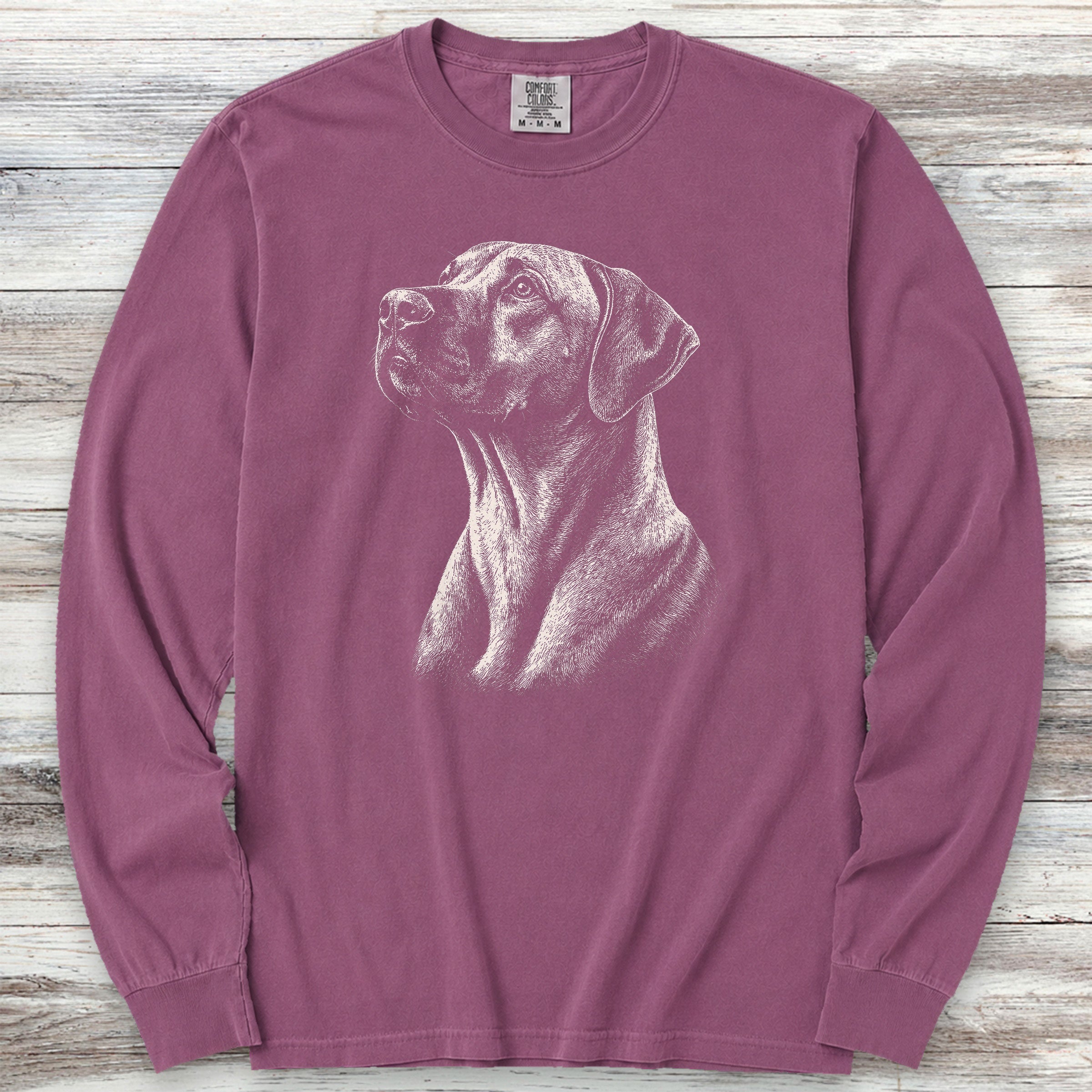 Rhodesian Ridgeback Loyalty Long Sleeve Tee - Berry