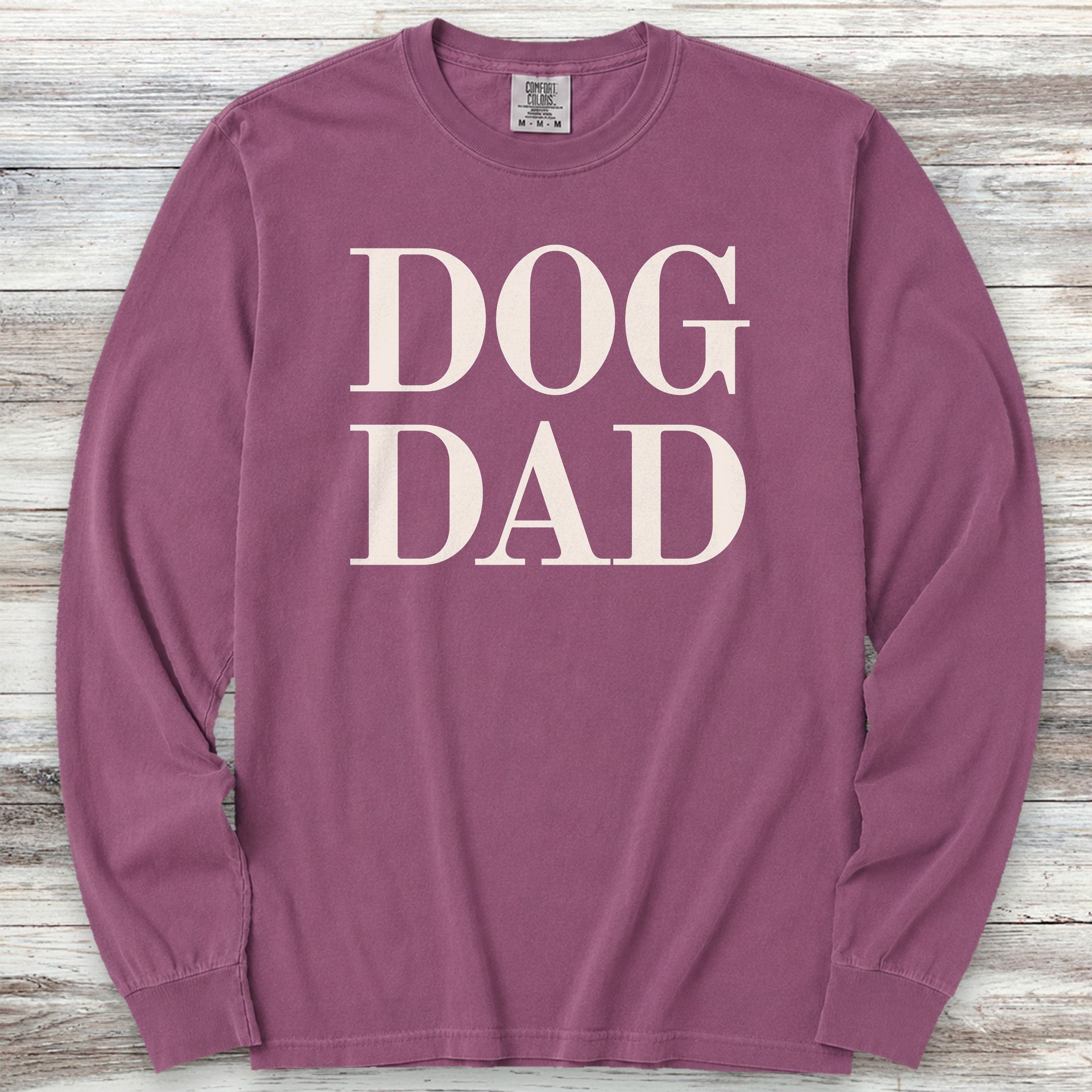 Dog Dad Bold Long Sleeve Tee - Berry