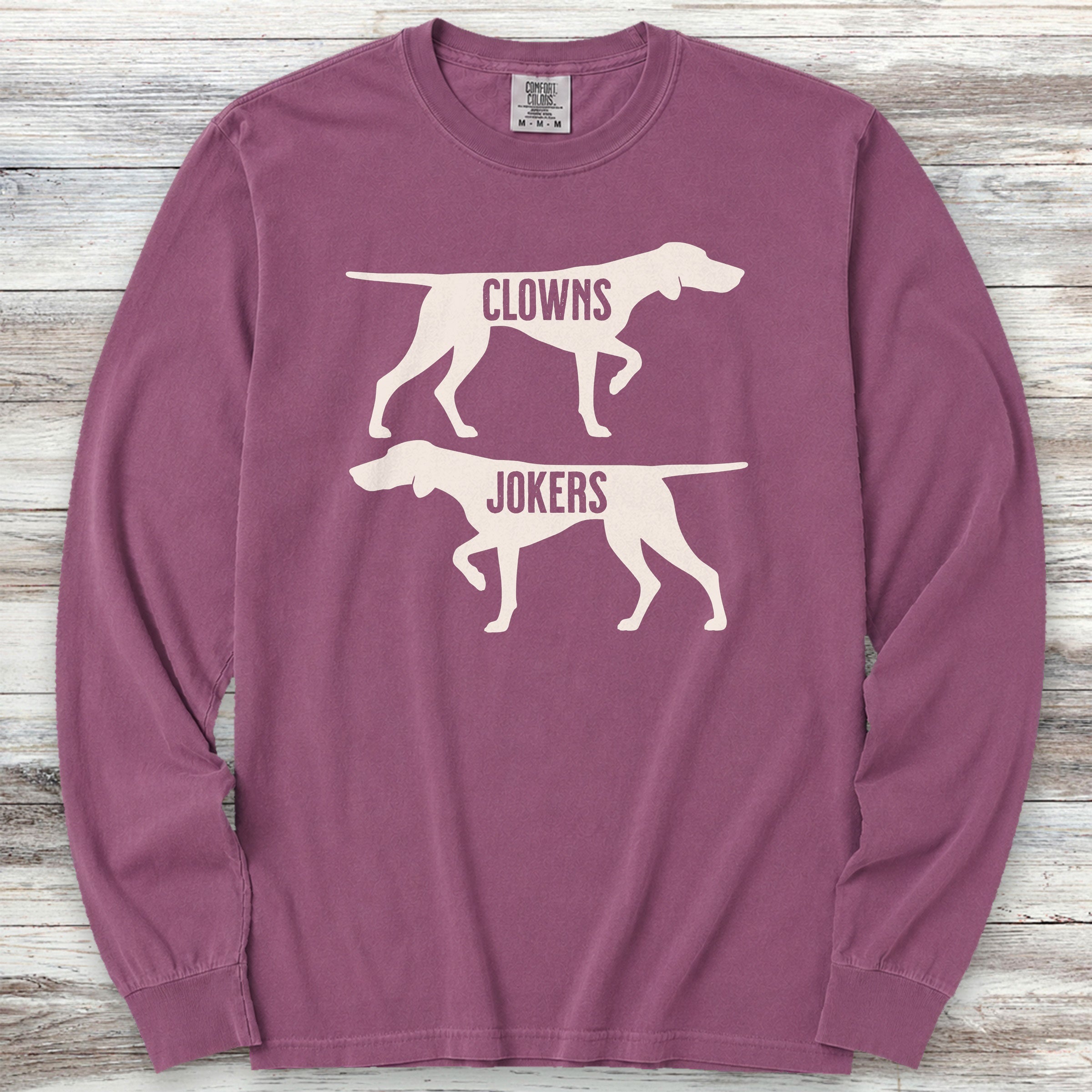 Clowns or Jokers Pointer Long Sleeve Tee - Berry