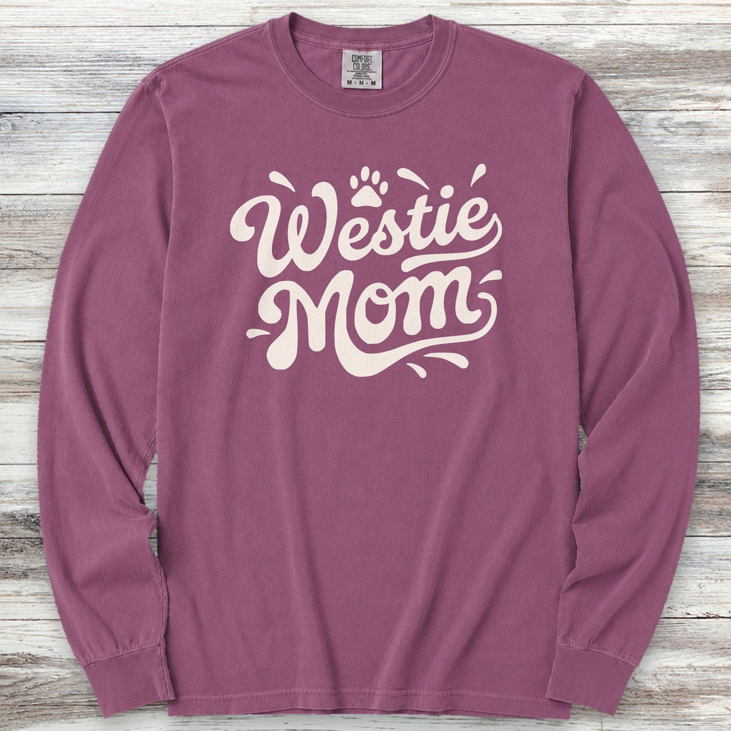 West Highland Groovy Mom Long Sleeve Tee - Berry