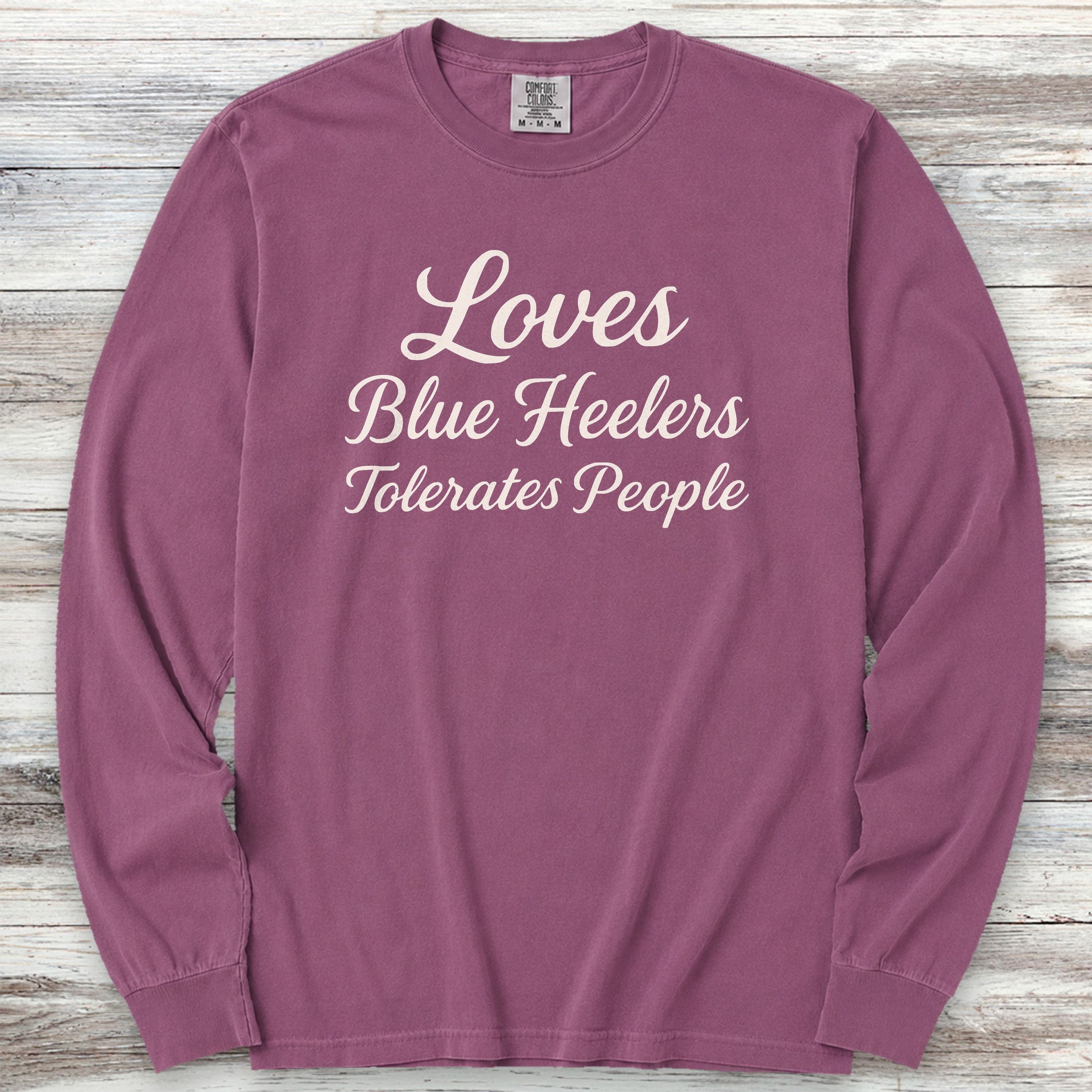 Australian Cattle Dog Loves Blue Heelers Long Sleeve Tee - Berry