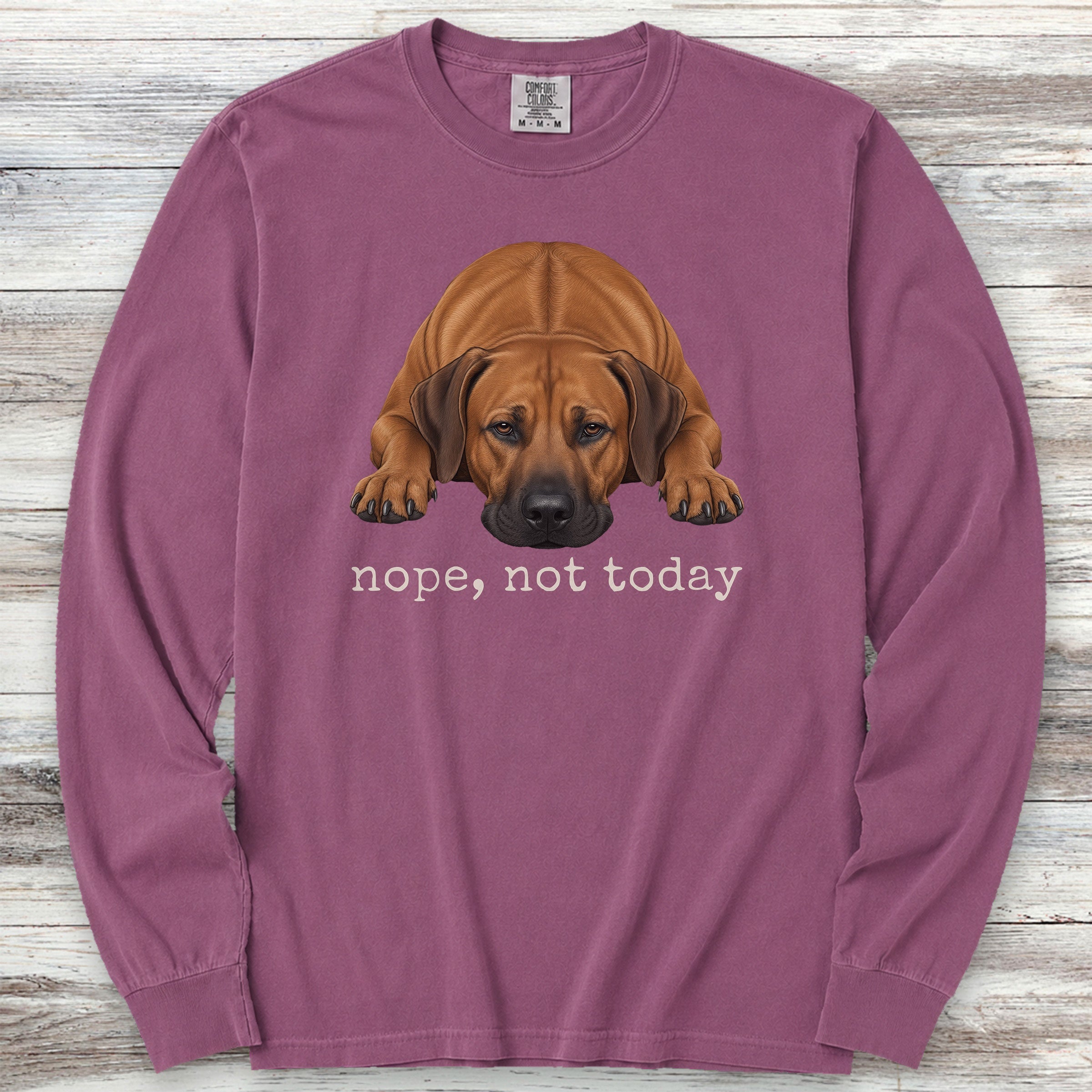 Rhodesian Ridgeback Nope Long Sleeve Tee - Berry