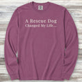 Rescue Dog Changed Life Long Sleeve Tee - Berry