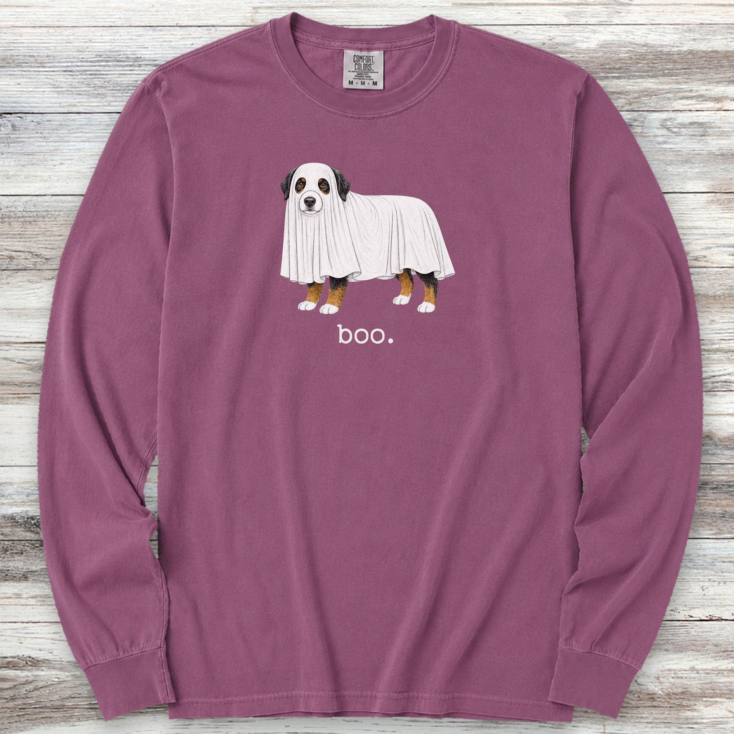 Australian Mountain Dog Boo Long Sleeve Tee - Berry