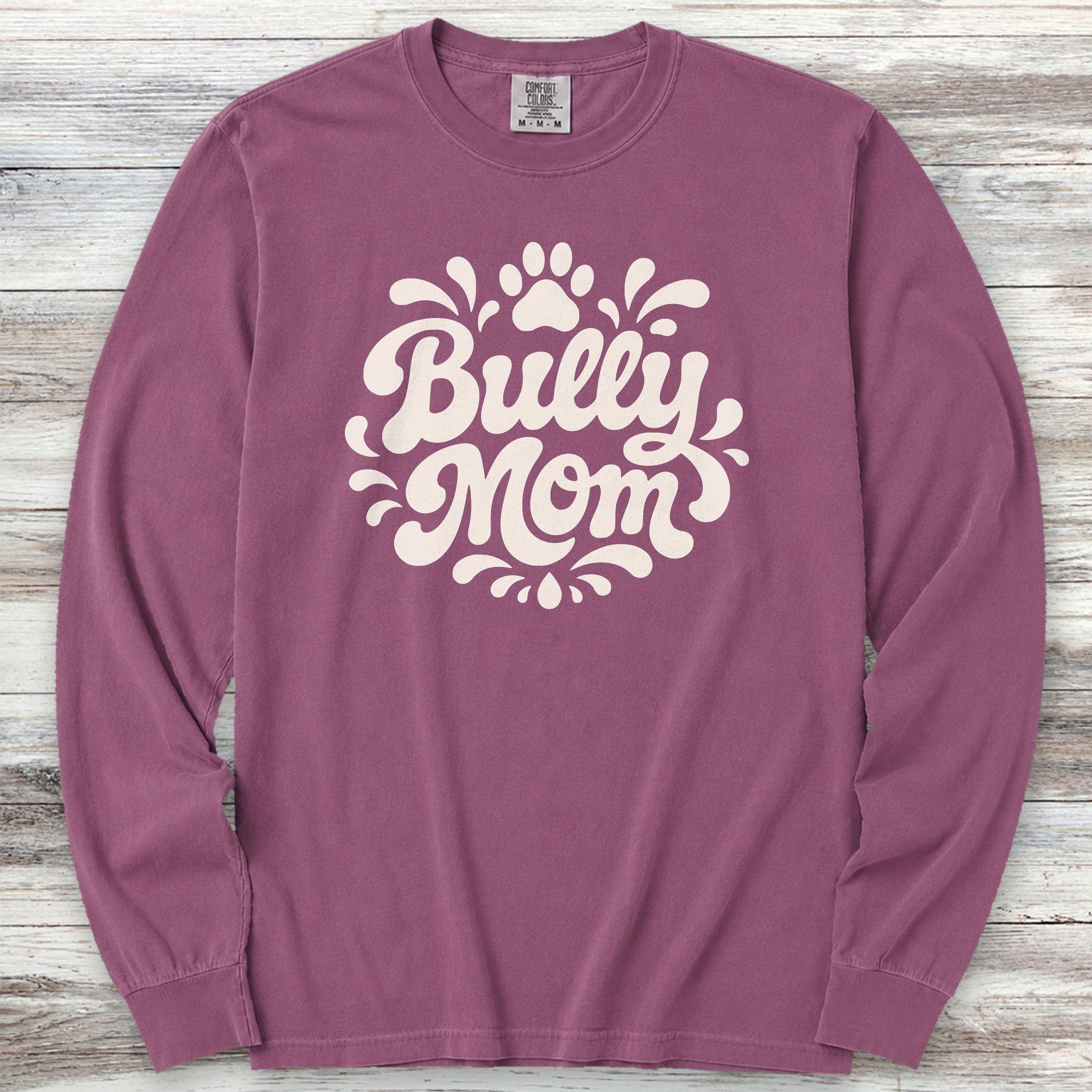 American Bully Groovy Mom Long Sleeve Tee - Berry