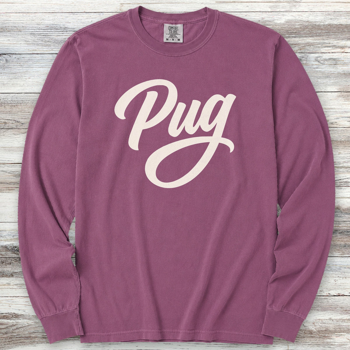 Pug Team Long Sleeve Tee - Berry