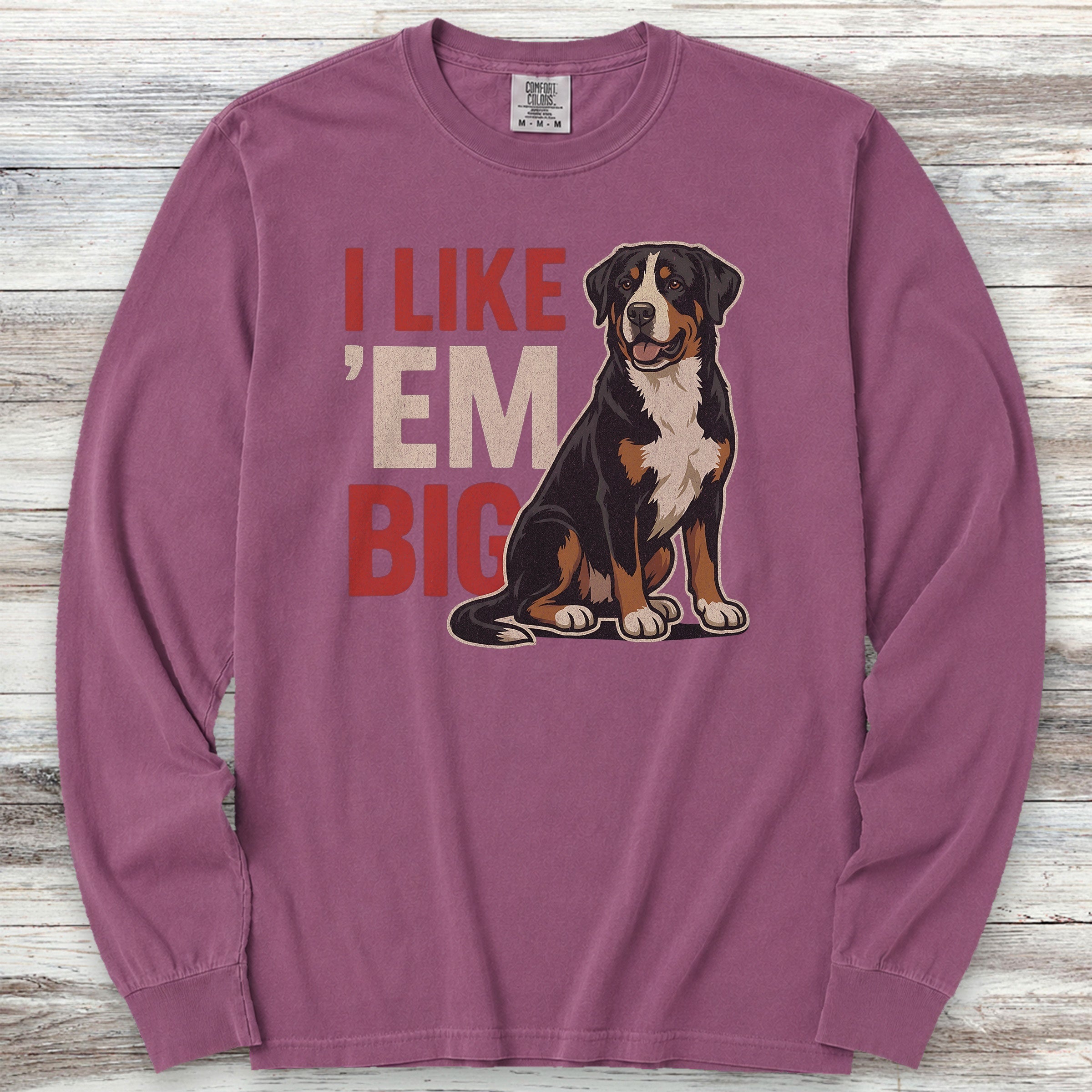 Swiss Mountain Dog Big Long Sleeve Tee - Berry