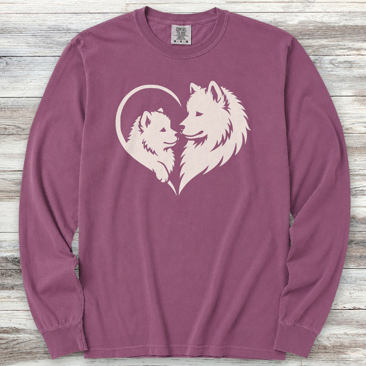 Samoyed Heart Bond Long Sleeve Tee - Berry