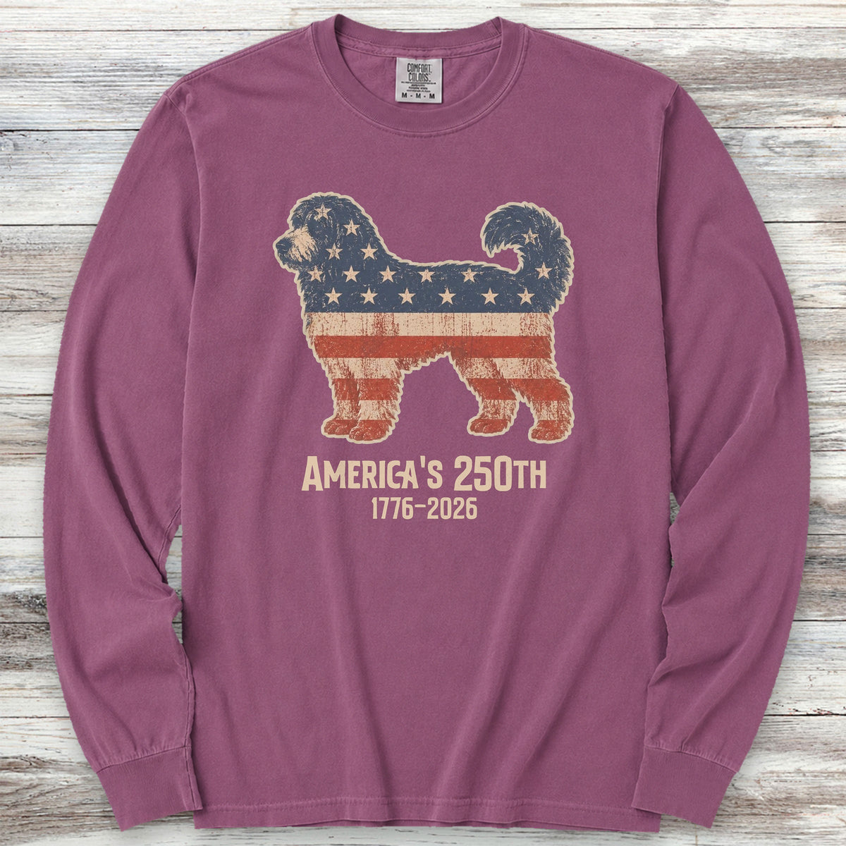 Bernedoodle 250 Long Sleeve Tee - Berry