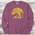 Beagle Halloween Moon Long Sleeve Tee - Berry