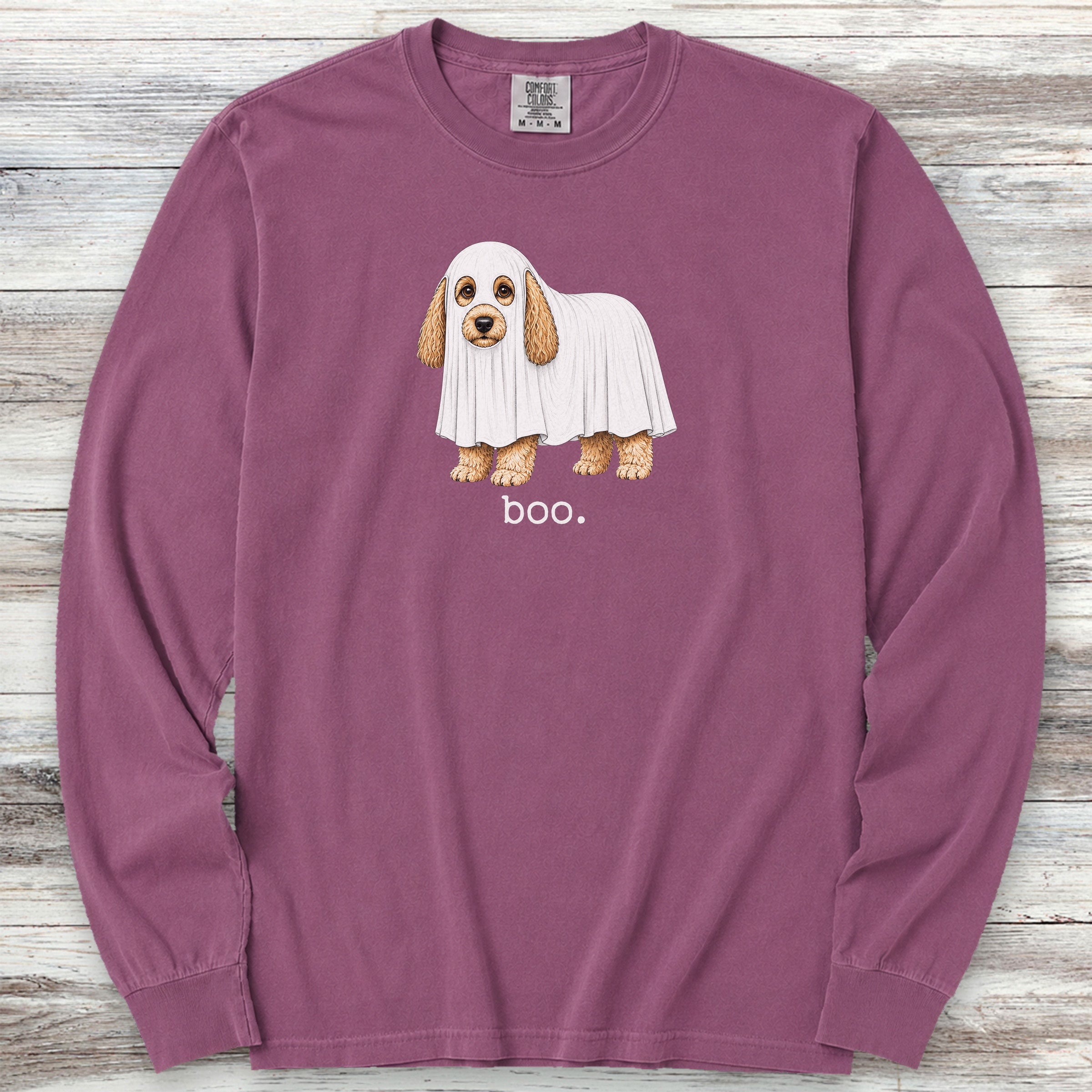 Cockapoo Boo Long Sleeve Tee - Berry