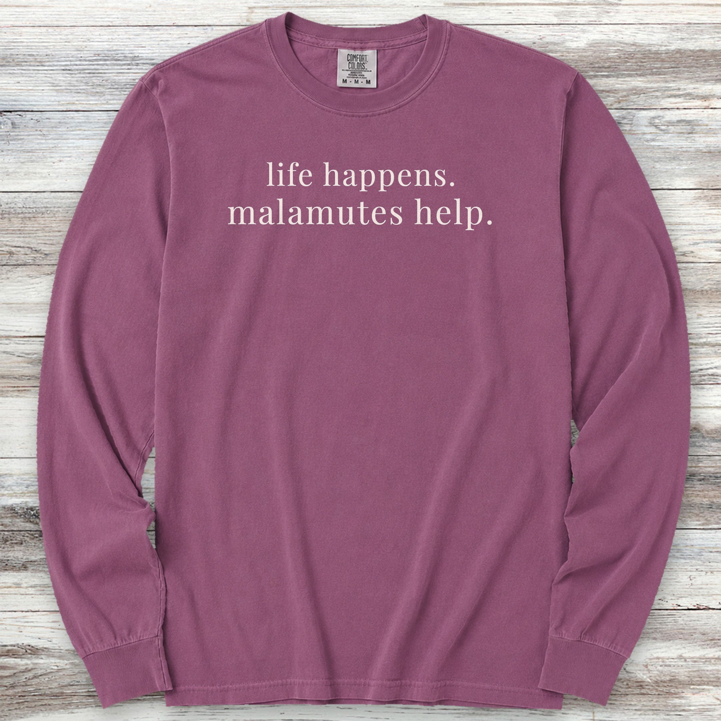 Malamute Help Long Sleeve Tee - Berry