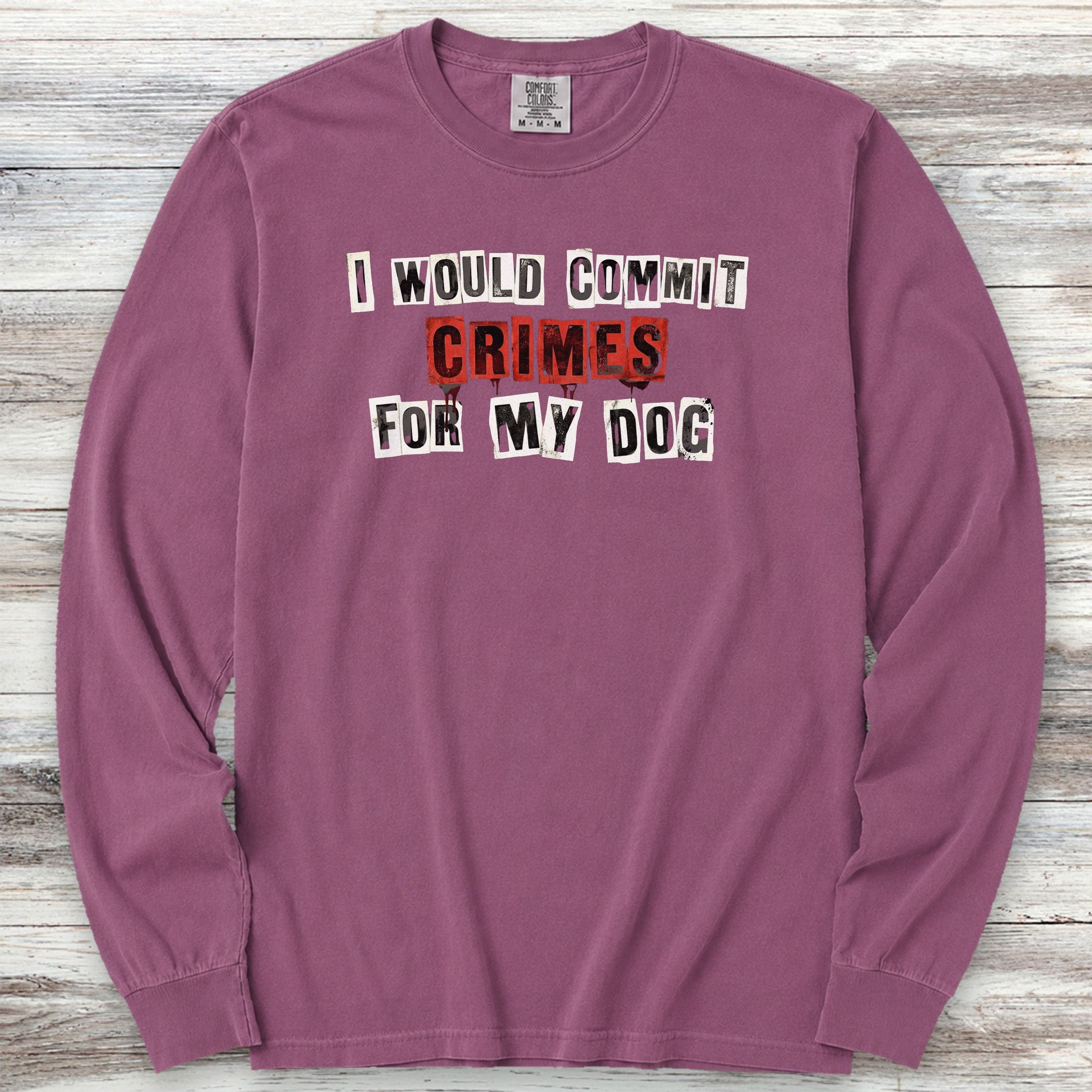 Dog Crimes Long Sleeve Tee - Berry