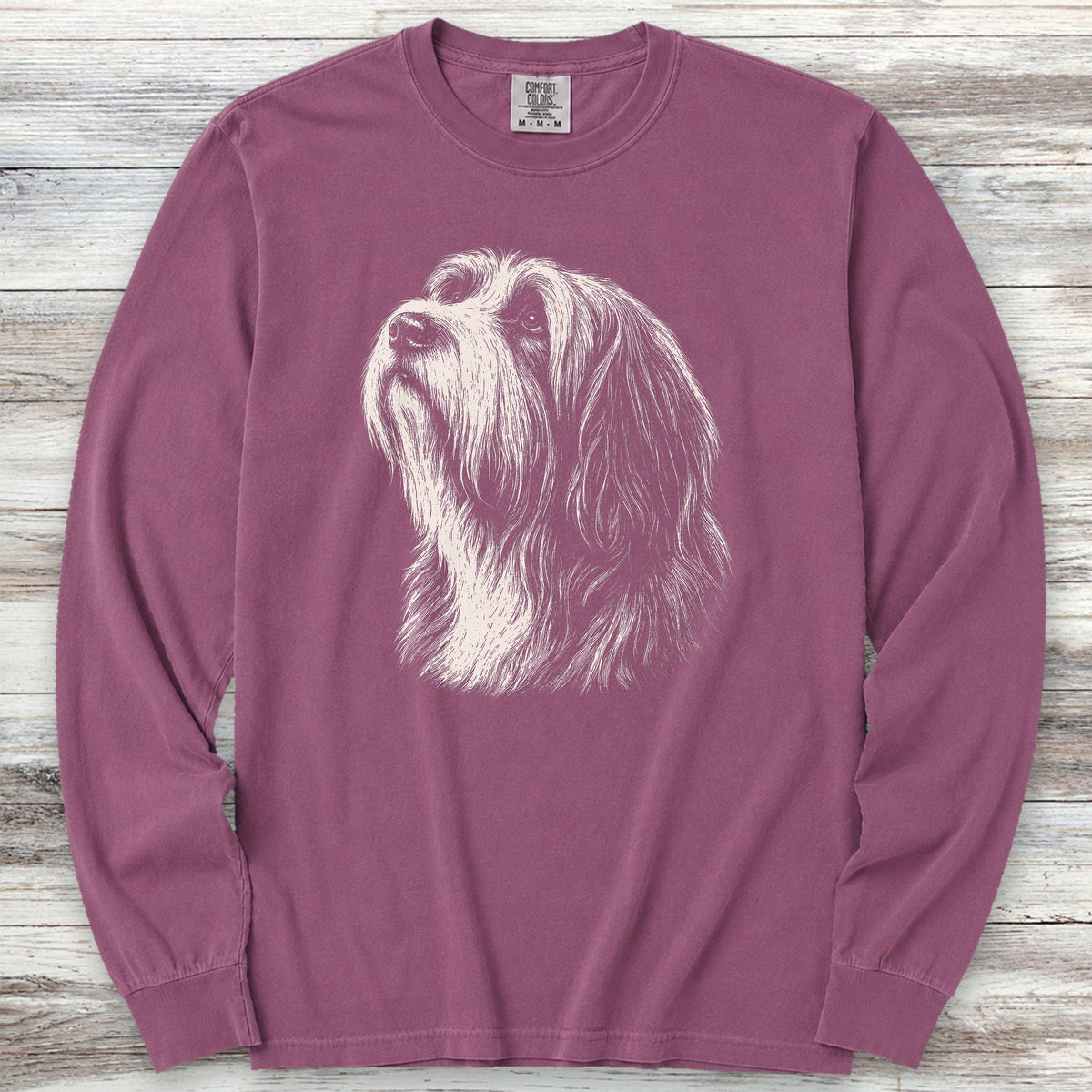 Bearded Collie Loyalty Long Sleeve Tee - Berry