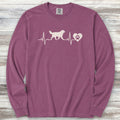 Bernese Mountain Dog Heartbeat Long Sleeve Tee - Berry