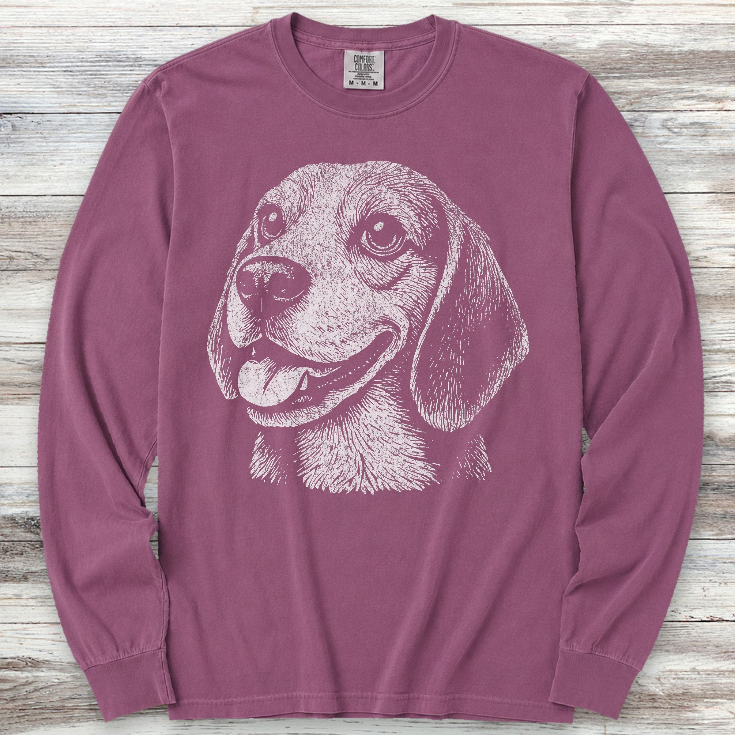 Beagle Long Sleeve Tee - Berry