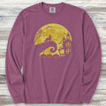 Shetland Sheepdog Halloween Moon Long Sleeve Tee - Berry