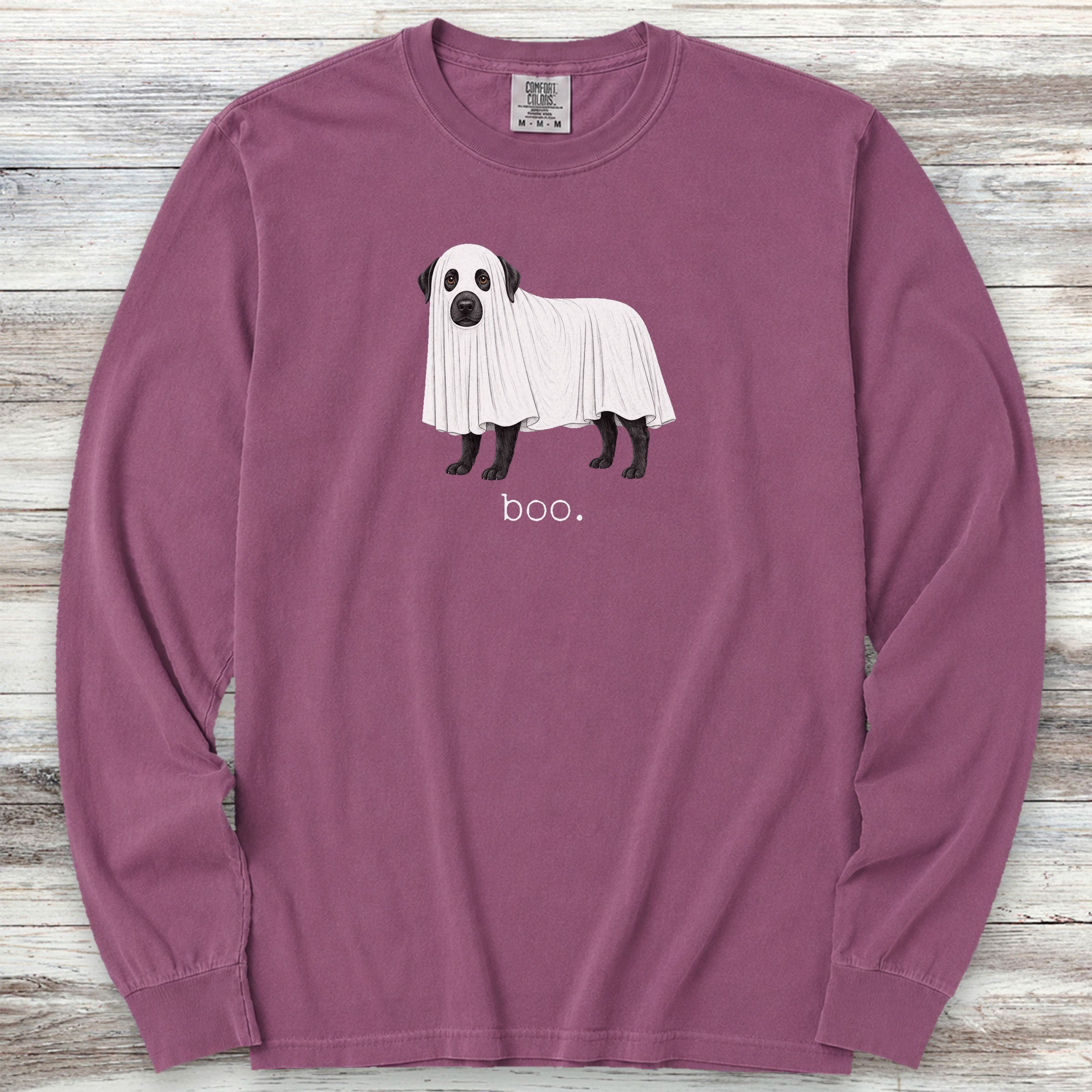 Labrador Retriever Black Boo Long Sleeve Tee - Berry