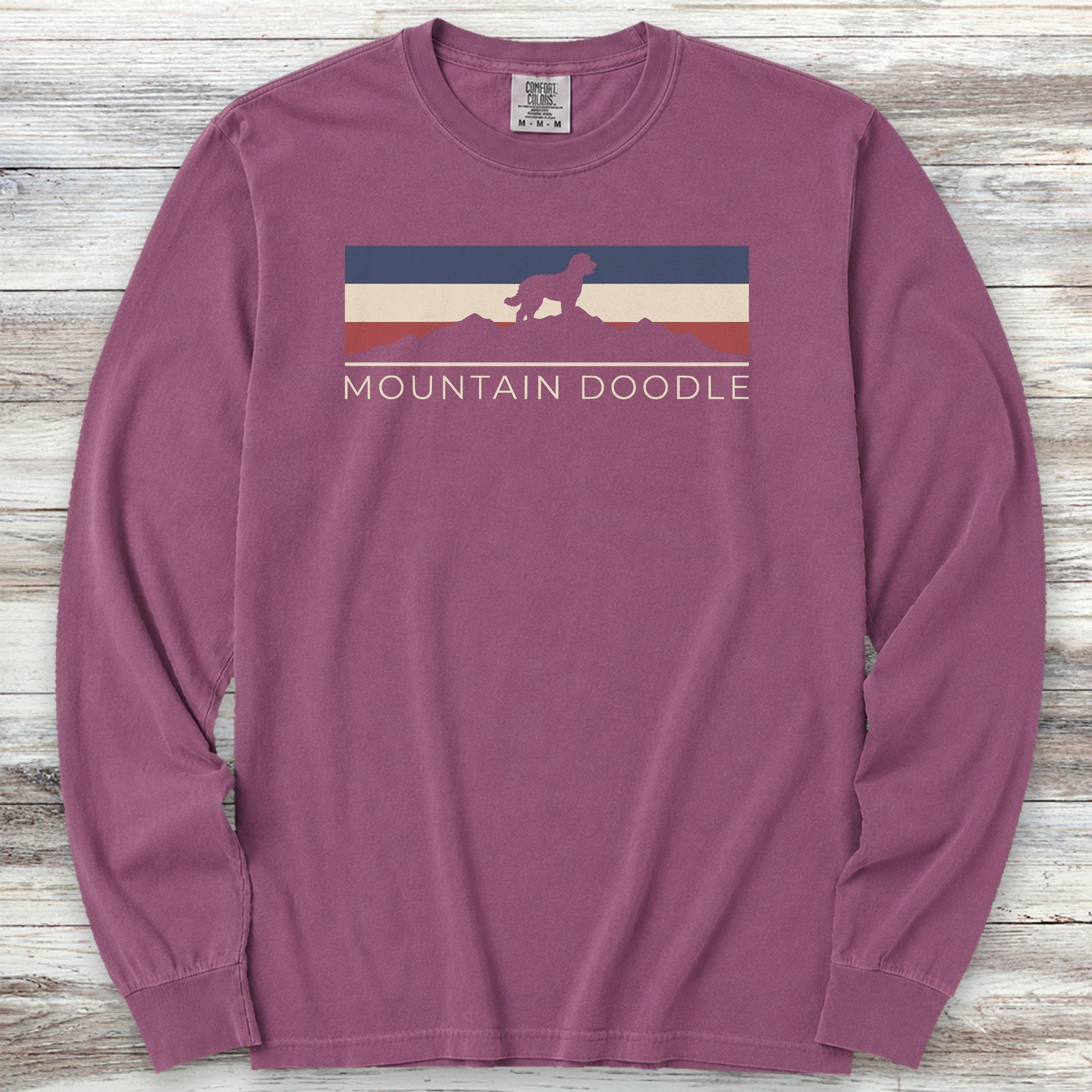 Bernedoodle USA Sunset Long Sleeve Tee - Berry
